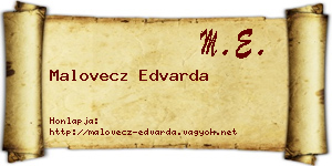 Malovecz Edvarda névjegykártya